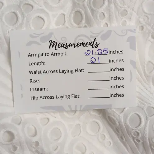 ANDIE NWT The Baltra Button Up White Eyelet Scalloped Hem Collared Shirt XL