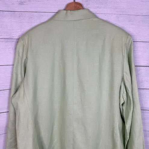 Bagatelle Womens size 22W VTG Linen Blazer Button Front Green Jacket New