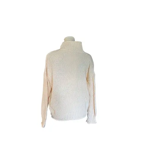 Oversized Chunky Knit Turtleneck Sweater Light Peach Cozy Comfy Warm M Size M