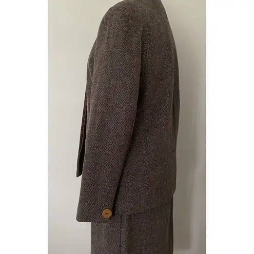 VINTAGE Reed Roberts Wool Suit Brown Jacket and Skirt Sz 10