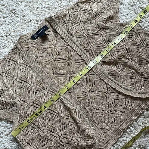 INC beautiful gold metallic crop shrug top Size M