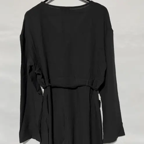 Area Stars New Long Sleeve Button Front Belted Jumpsuit Bella Black Size XS
