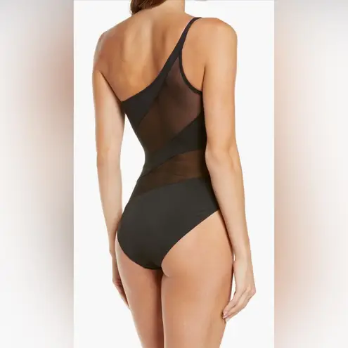 Norma Kamali Normal Kamali Snake Mesh One shoulder Swimsuit, size Medium, $265