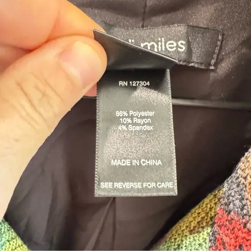 Ali Miles Abstract Print 3/4 Sleeve Knit Jacket Artsy Lagenlook Small