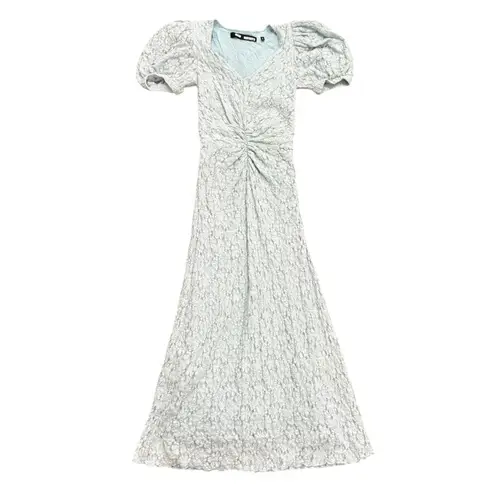 ROTATE Birger Christensen Lace Puff Sleeve Dress in Blue, Size US 2 Blue