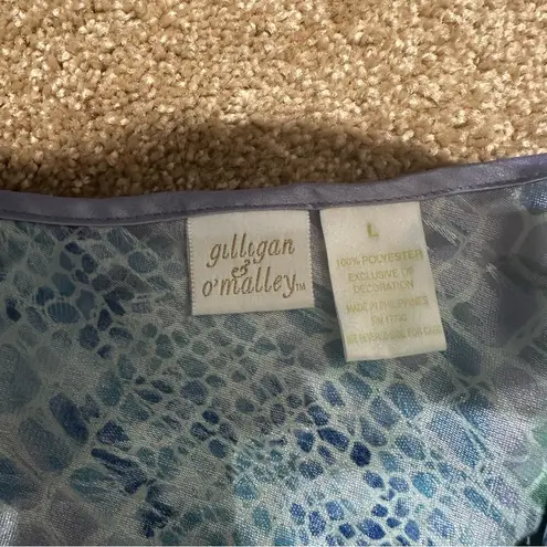 Vtg Gilligan O’Malley Cami Top Animal Snake Print Flutter Front Fairy Y2K Sz L Blue Size L