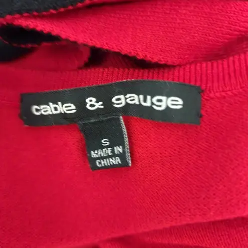 Cable & Gauge red coordinating scarf crewneck sweater size small