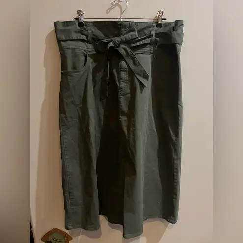 Gap NWT  Paperbag Waist Utility Midi Skirt Tie-Belt