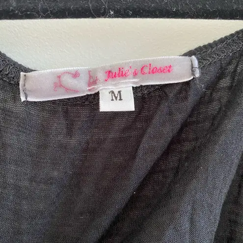 julie's closet Black Boho Beaded Tank Top Size M New Without Tag