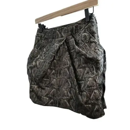 Karen Millen  Metallic A Line Mini Skirt Size 2