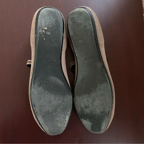 Rothy's The Square Mary Jane Flat Shoes 7 Taupe Black