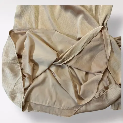 Aura Blush Wrap Dress Flutter Sleeves Size L Classic Party Romantic