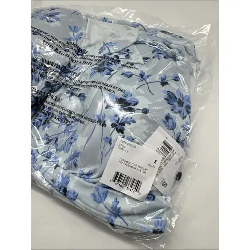 A pea in the pod NWT Maternity Light Blue Floral Ruffle One Piece Swimsuit Small