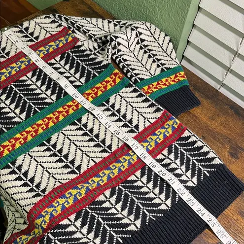 COOGI Vintage Black and Multicolor Crewneck Sweater Geometric Fair Isle