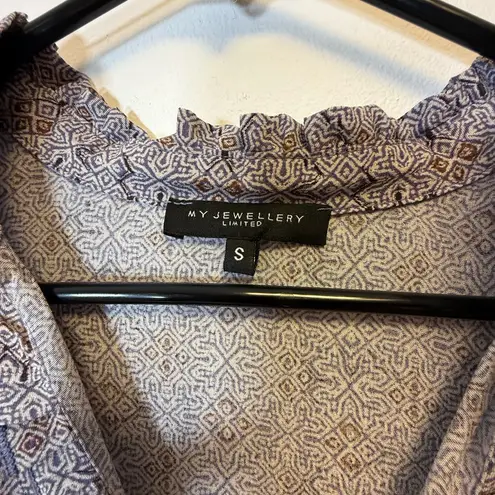 My Jewellery Western Boho Purple Brown Ruffle Detail Dress Women’s Size Small