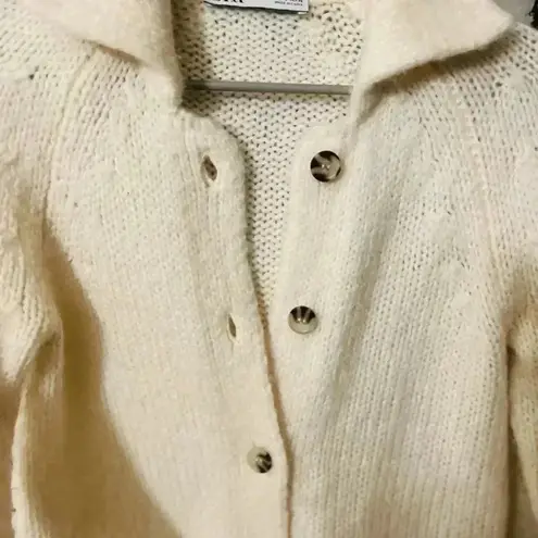 ZARA  WOOL BLEND KNIT CARDIGAN SIZE small NO BELT 👈🏻 - Image 4
