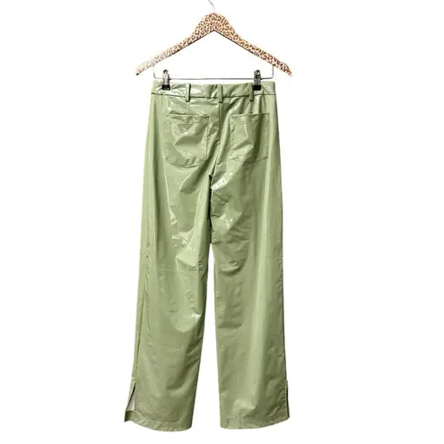 Camila Coelho NEW Revolve Cyrus Faux Patent Leather Pants Sage Green XS NWT
