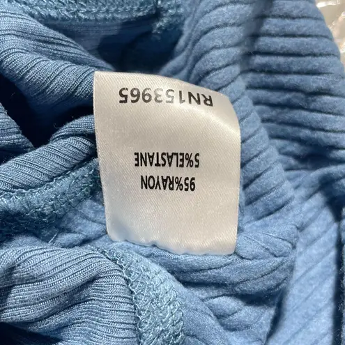 Area Stars New Ribbed Knit Flare Leg Full Length Pull On Pants Blue Size Small