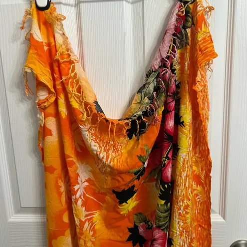 Vintage Orange sunset palm tree beach cover up / wrap skirt by koko knot Size undefined