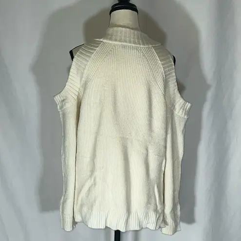 Milly • Cream White Cold Shoulder Sweater Size S Cashmere Warm Soft