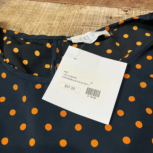 Peach Love California | NEW Navy Orange Bow Open Back Sleeve Tank Sz M