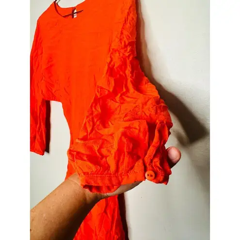 Ba&sh Orange Crepe Hourglass Long Sleeves Mini Dress Size Small