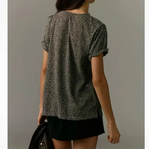 Anthropologie  t.LA Gray Animal Print Short Sleeve Tee Size S