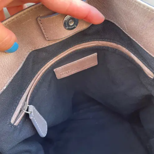 Alexander McQueen taupe leather zipper shoulder bucket bag purse handbag