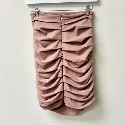 Nonchalant Label Pull On High Waisted Ruched Mini Skirt Mauve Pink Womens Size M Size M
