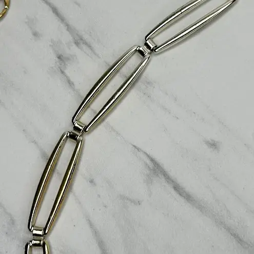 Skinny Silver Gold Chain Link Belt Large XL Two Tone ✨