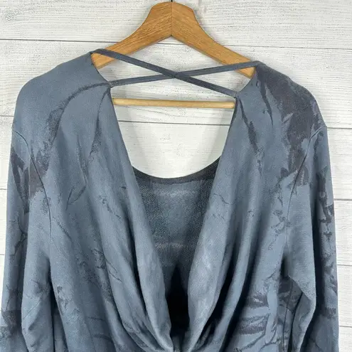 prAna Womens size Medium Deelite Pullover Sweatshirt Drape Back Blue w2deel116