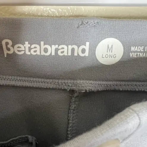 Betabrand Dress Yoga Pants MEDIUM TALL Long Gray Mid Rise Straight Pull On Work