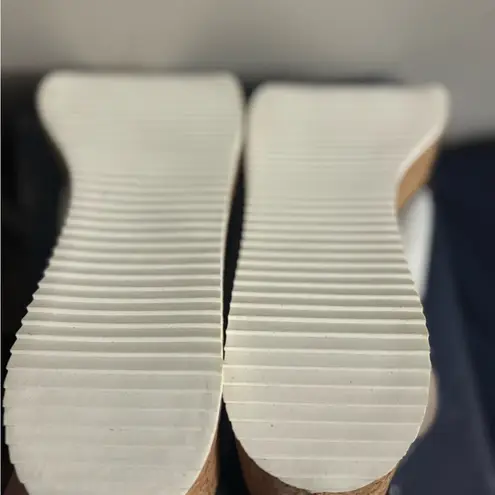 Adrienne Vittadini Womens Chaps Ankle Strap Wedge Black Platforms Wedges