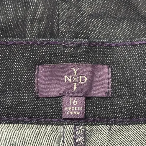 NYDJ Women’s Denim Bermuda Shorts Classic Tailored Design Dark Wash Size 16