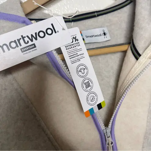 Smartwool Hudson Trail Fleece Cropped Hoodie Merino Wool Zip Neck Large