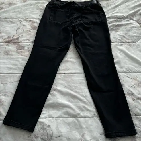Tahari Kelly black mid rise slimming skinny jeans, size 14W minimalist preppy
