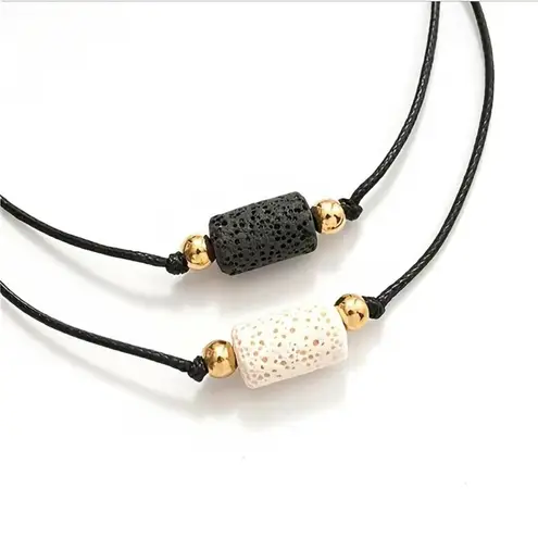 NEW set of 2 stone couple bracelets, BFF bracelet, adjustable couple jewelry - Christmas gift