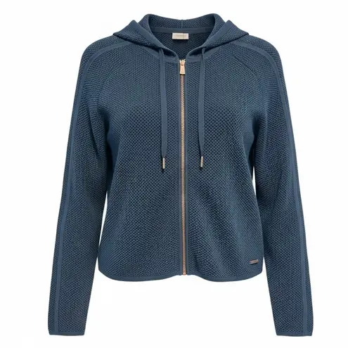 Sweaty Betty Navy Blue Mesh Zip-Up Hoodie Jacket Size XS Extra Small Athleisure