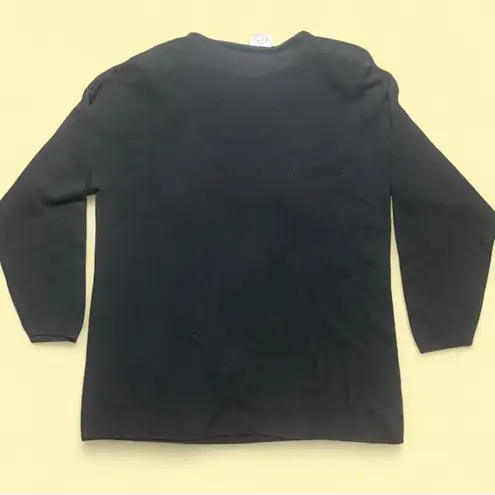 Gantos Black Oversized Long Sleeve Shirt Zipper Embellishments Faux Zippers XL