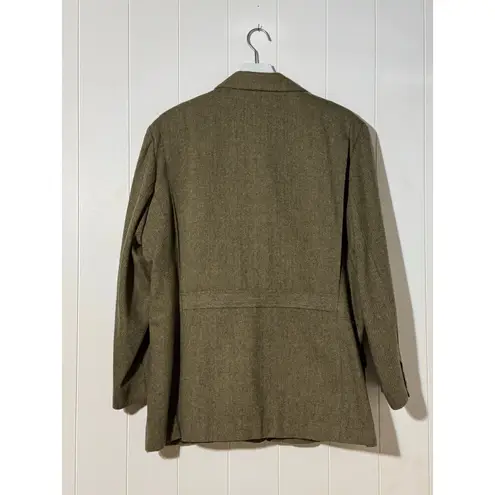 Liz Sport Jacket Herringbone Wool Blend Women’s Size 14