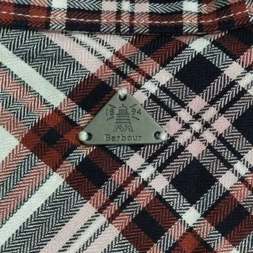 Barbour Bethwin Shirt Cloud Check Herringbone Plaid Button Front 6 New