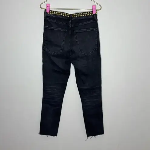 AGOLDE  Roxanne Super High Rise Skinny Jeans Studded Highway Black Denim‎ Size 29