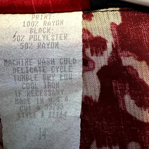 Vintage Cascais Maxi Dress 80s Short Sleeve Button Up Collared Leaf Maroon 14 Red