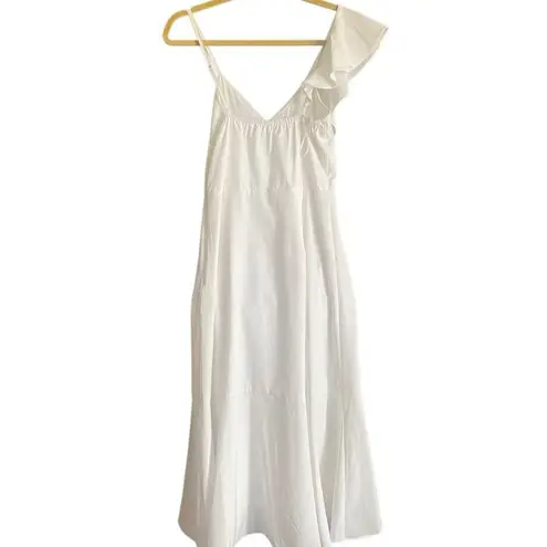 Area Stars White Ruffle Midi Dress. Size Small. White
