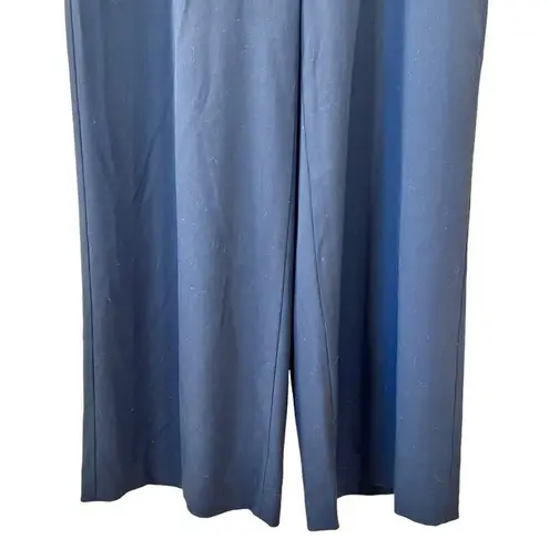 Lafayette 148 Black Wide Leg Trouser Pants Brass Buttons Nautical Size 10