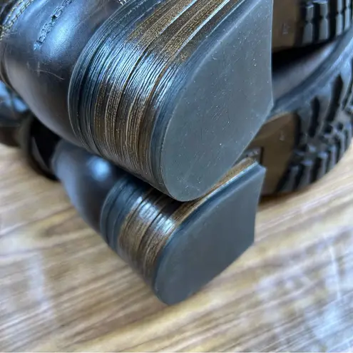 Taos Factor Quilted Leather Combat Boots Chocolate Brown