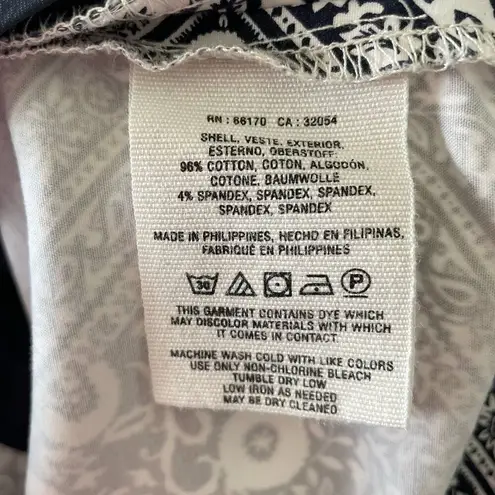 Cartonnier Bandana Print Shorts 8 Geometric Casual Pockets Rolled Hem NWOT White