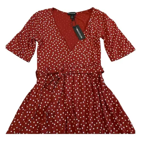 Pretty Little Thing  Red, Mini, Polka Dot, Belted Dress