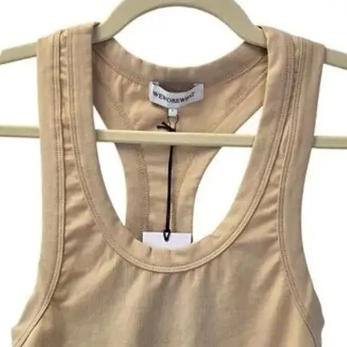 We Wore What NWT Sleeveless Cropped Scoop Tank Top Cotton Racerback XXS Beige