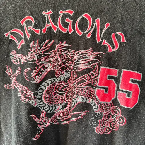 Y2K Knitworks Kids Dragon Graphic Long Sleeve Tee – Made in USA – Size Large Black